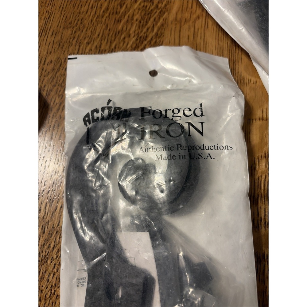 Acorn Forged Iron SHUTTER DOGS HOLDBACKS Steel RK4bq 6 Pair New In Package - Picture 4 of 5
